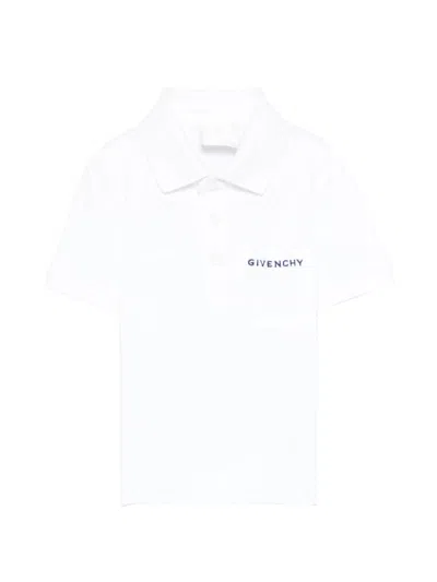 Givenchy Kids Mini Kids Short-sleeved Polo Shirt With Embroidered Pocket In White