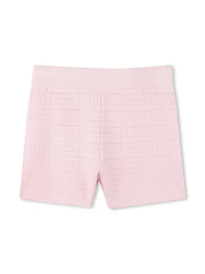Givenchy Kids Mini Shorts In 4g Motif Jacquard With Sophisticated Waist In Pink