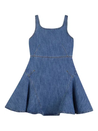 Givenchy Kids Mini Sleeveless Ruffled Dress With Back Logo In Multi