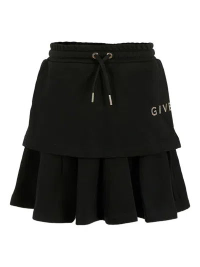 Givenchy Kids Mini Sophisticated Waistband Skirt For Girls In Black