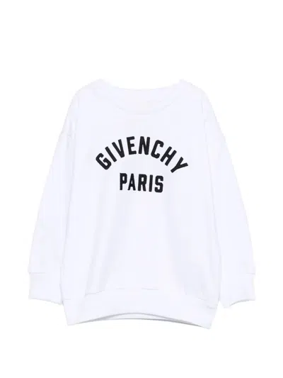 Givenchy Kids Mini Zigzag Stitch Cotton Sweater For Boys In White