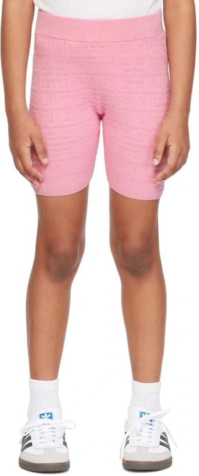 Givenchy Kids Pink 4g Shorts In 465 - Rose Friandise