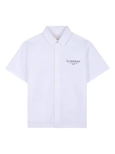 Givenchy Kids Short-sleeved Logo Shirt For Boys In White