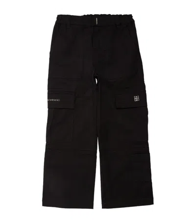 Givenchy Kids' Stretch-cotton Cargo Trousers (4-12+ Years) In Black