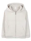 Givenchy Light Beige Zip-up Hoodie With Front And Back Logo In White