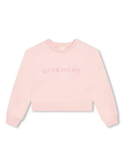 Givenchy Kids' Cropped Pink Sweatshirt