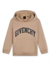 Givenchy Logo-print Jersey Hoodie In Beige