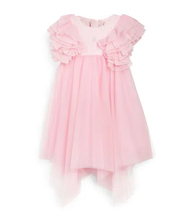 Givenchy Kids' 4g-jacquard Tulle Dress In Pink