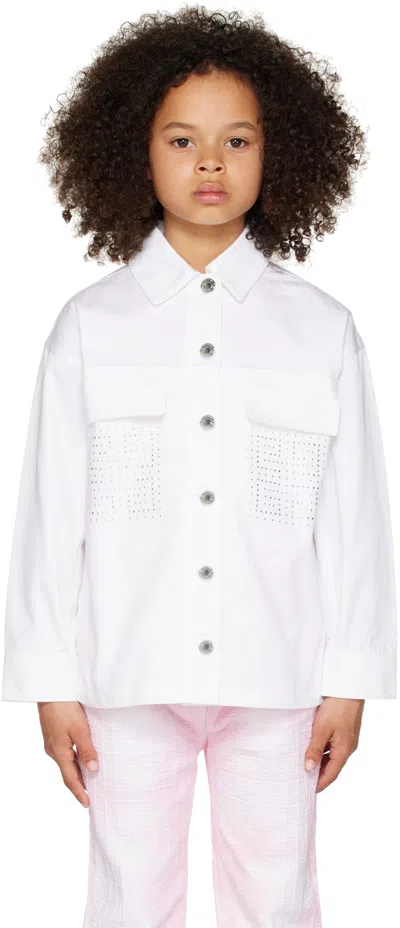 Givenchy Crystal-detail Denim Jacket In 10p Blanc