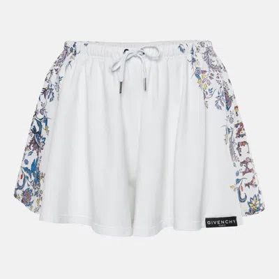 Pre-owned Givenchy Kids White Floral Print Stretch Cotton Shorts 12 Yrs