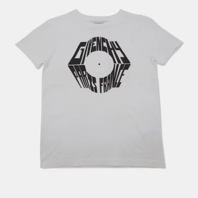 Pre-owned Givenchy Kids White Logo Graphic Jersey T-shirt 8 Yrs