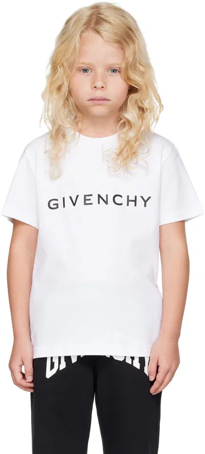 GIVENCHY KIDS WHITE PRINTED LOGO T-SHIRT 