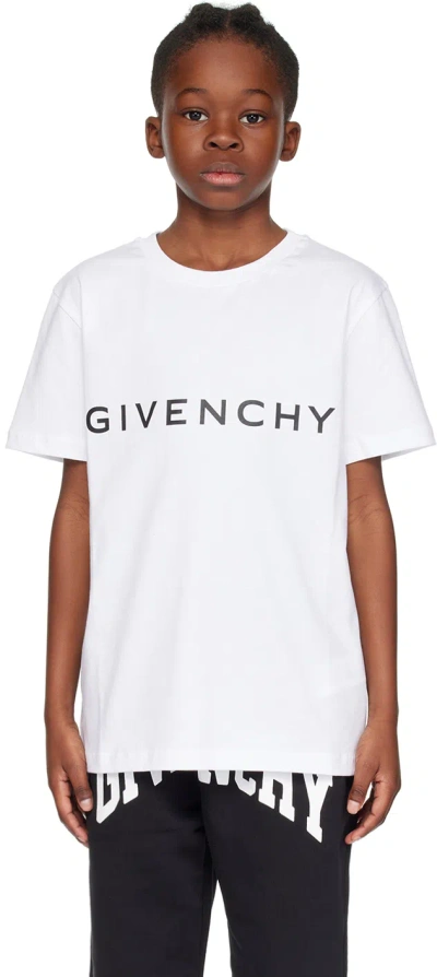 Givenchy Kids White Printed T-shirt In 10p White