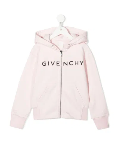 Givenchy Kids Zip-up Long-sleeved Hoodie In White