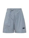 Givenchy Light Blue Stripes Shorts In Blue