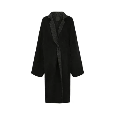 Pre-owned Givenchy Kimono-style Coat 'black/grey' | Women's Size 42