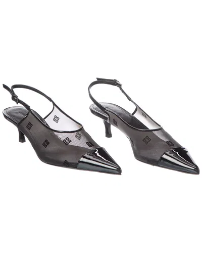 Givenchy Kitten Mesh & Patent Slingback Pump In Black