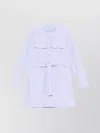 Givenchy Military Long Sleeve Cotton Oxford Mini Shirtdress