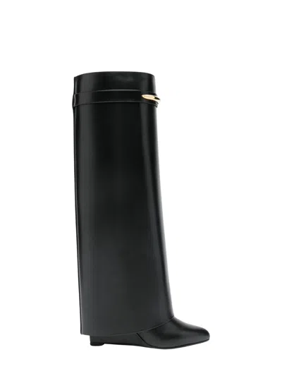 GIVENCHY GIVENCHY KNEE-HIGH METAL DETAIL WEDGE BOOTS