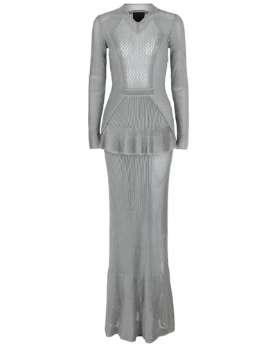 Givenchy Knit Flounce Dress In Gray