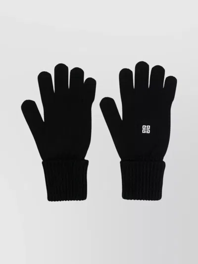 Givenchy Knit Texture Ribbed Cuffs Gloves