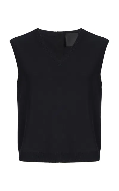 Givenchy Sleeveless V Neck Gilet In Black