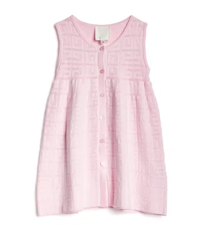 Givenchy Kids' Knitted 4g Logo Dress In Pink
