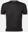 Givenchy Fitted Crew Neck Short Sleeve Knitwear In Gray