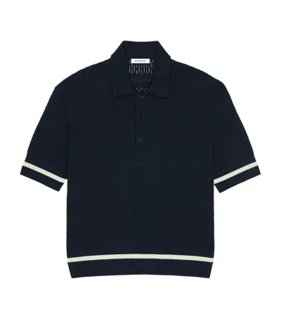 Givenchy Knitted Contrast-stripe Polo Shirt In Blue