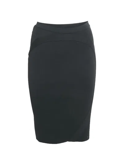 Pre-owned Givenchy Knitted Midi Pencil Skirt In Black