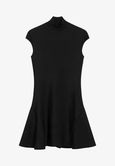 Givenchy Mini Dress With Flared Skirt In Wool Viscose In Black