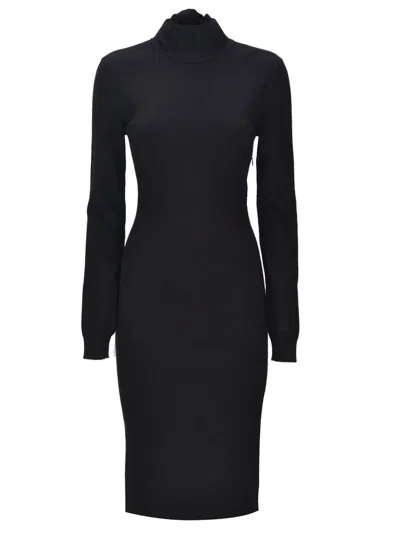 Givenchy Knitted Turtleneck Dress In Black
