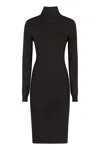 Givenchy Midi Wool And Cashmere Dress In Black