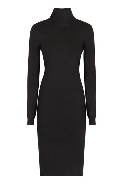 Givenchy Knitted Turtleneck Dress In Black