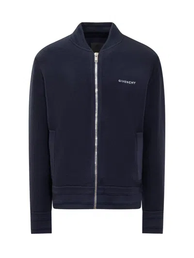 Givenchy Knitted Varsity Jacket 4g Stars In Blue