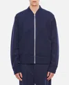 Givenchy Blue Jacket With High Neck And Logo Patch On The Front In Wool And Cashmere Blend Man In Blue