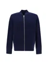 Givenchy Blue Jacket With High Neck And Logo Patch On The Front In Wool And Cashmere Blend Man In Blue