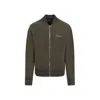 Givenchy Green Sweatshirt With Bomber Collar And 4g Logo In Wool Man In Green