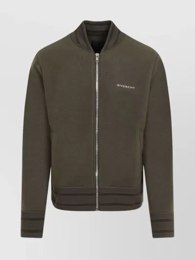 GIVENCHY KNITTED VARSITY JACKET WITH STRIPED RIBBED EDGES