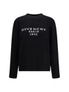 Givenchy Wool Blend Crew Neck Sweater With Ribbed Cuffs And Hem In Black