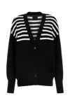 Givenchy Oversize Stripe 4g Patch V-neck Cardigan In Black