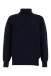 Givenchy Ribbed Turtleneck Jumper Cuffs Hem In Blue