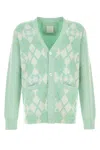 Givenchy Cardigan En Laine Argyle Monogramme 72 In Green