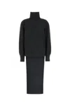 Givenchy Womens Charcoal High-neck Extended-hem Wool-blend Jumper In Grey