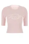 Givenchy Ribbed Crewneck Knitwear Half-length Sleeves In Pink
