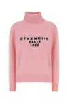 Givenchy Turtleneck Logo Wool-cashmere Sweater In Pink