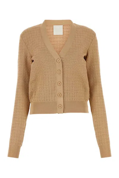 Givenchy 4g Jacquard Knitted Cardigan In Pink