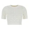 Givenchy Cropped Sweater In Monogram 72 Jacquard In White