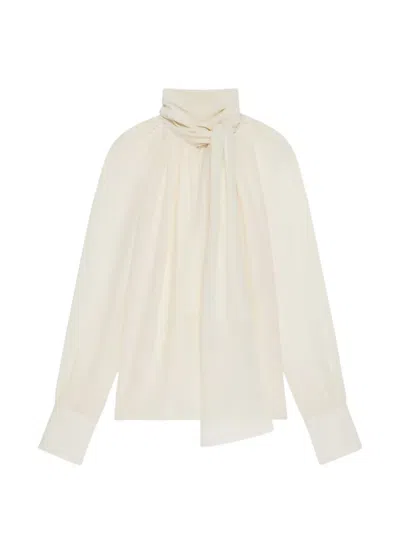Givenchy Knot Collar Blouse In Neutral