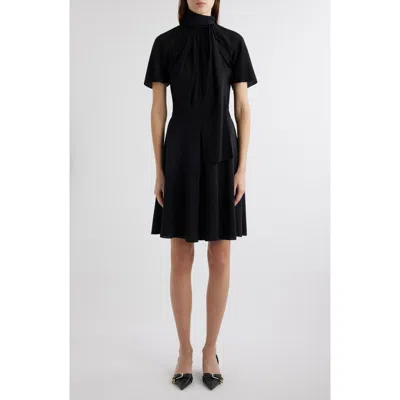 Givenchy Knot Collar Silk Dress In Black